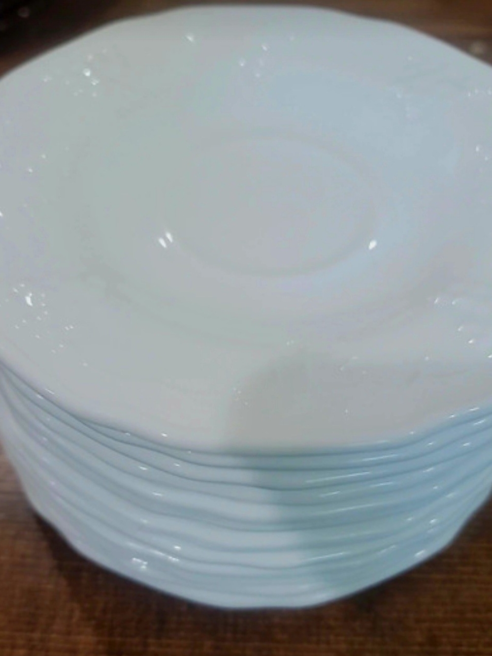 Classic White Ceramic Saucers- Set of 12